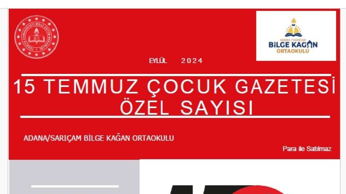 15 TEMMUZ ÇOCUK GAZETESİ ÖZEL SAYI